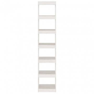Bibliotecă/Separator cameră, alb, 40x30x199 cm, lemn masiv pin - Img 8