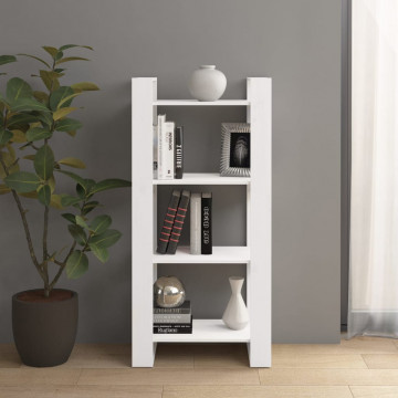 Bibliotecă/Separator cameră,alb, 60x35x125 cm, lemn masiv pin - Img 1