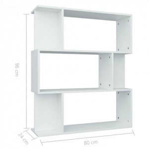 Bibliotecă/Separator cameră, alb, 80 x 24 x 96 cm, PAL - Img 8