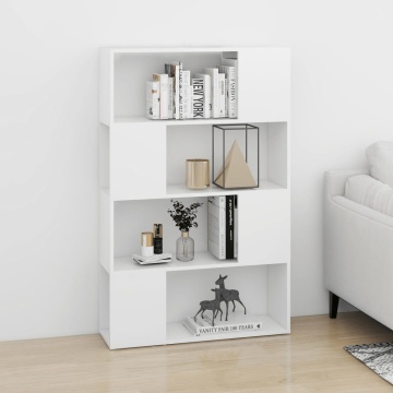 Bibliotecă/Separator cameră, alb, 80x24x124,5 cm, PAL - Img 3