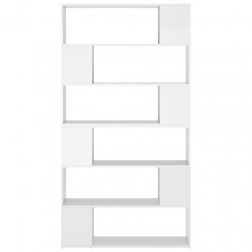 Bibliotecă/Separator cameră, alb extralucios, 100x24x188 cm - Img 8