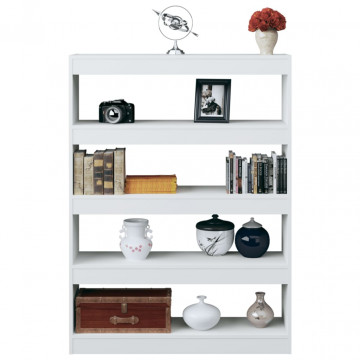 Bibliotecă/Separator cameră, alb extralucios, 100x30x135 cm - Img 5