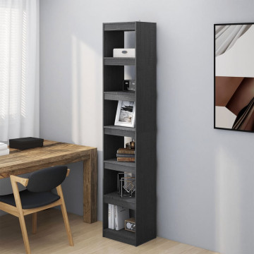 Bibliotecă/Separator cameră, gri, 40x30x199 cm, lemn masiv pin - Img 1