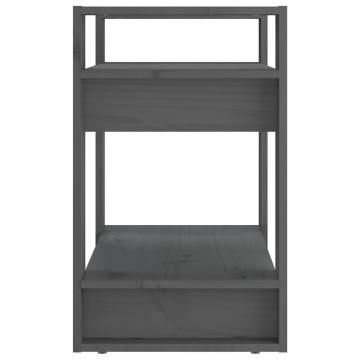 Bibliotecă/Separator cameră, gri, 60x35x57 cm, lemn masiv pin - Img 4