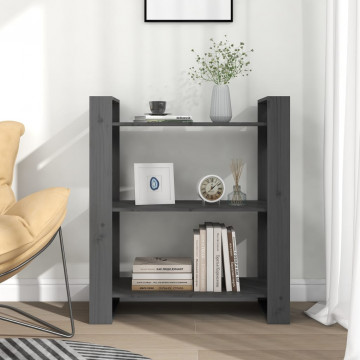 Bibliotecă/Separator cameră, gri, 80x35x91 cm, lemn masiv pin - Img 3