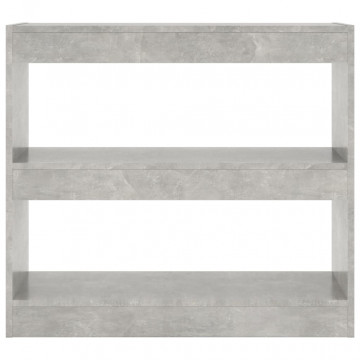 Bibliotecă/Separator cameră, gri beton, 80x30x72 cm - Img 3