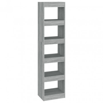 Bibliotecă/Separator cameră, gri sonoma, 40x30x166 cm - Img 2