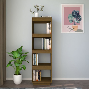 Bibliotecă/Separator cameră maro miere 40x35x135cm lemn pin - Img 3