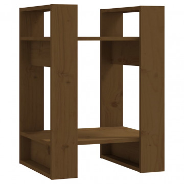 Bibliotecă/Separator cameră, maro miere, 41x35x57 cm lemn pin - Img 2