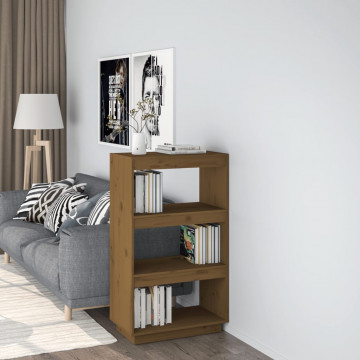Bibliotecă/Separator cameră maro miere 60x35x103cm lemn pin - Img 1