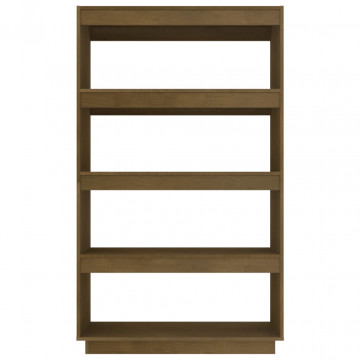Bibliotecă/Separator cameră, maro miere, 80x35x135 cm lemn pin - Img 8