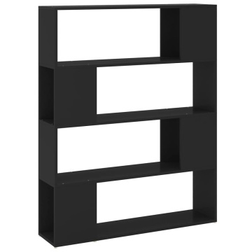 Bibliotecă/Separator cameră, negru, 100x24x124 cm - Img 2