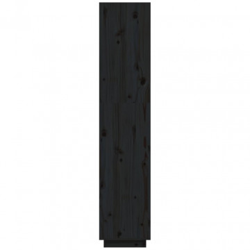 Bibliotecă/Separator cameră negru 40x35x167 cm lemn masiv pin - Img 5