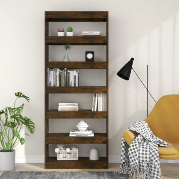 Bibliotecă/Separator cameră, stejar afumat, 80x30x198 cm, PAL - Img 3