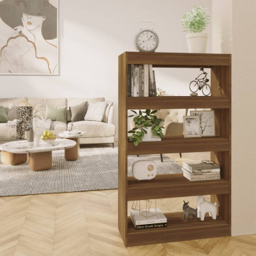 Bibliotecă/Separator cameră, stejar maro, 80x30x135 cm, PAL - Img 1