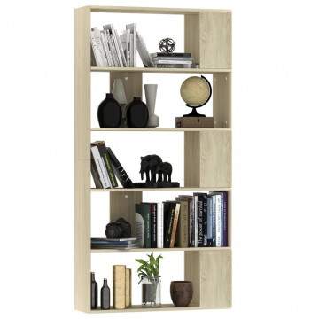 Bibliotecă/Separator cameră, stejar sonoma, 80x24x159 cm PAL - Img 3