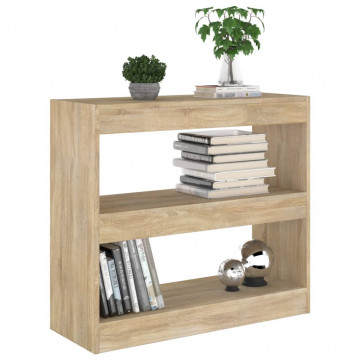 Bibliotecă/Separator cameră, stejar sonoma, 80x30x72 cm - Img 8