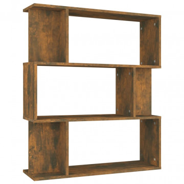 Bibliotecă/Separator stejar fumuriu 80x24x96cm lemn prelucrat - Img 2