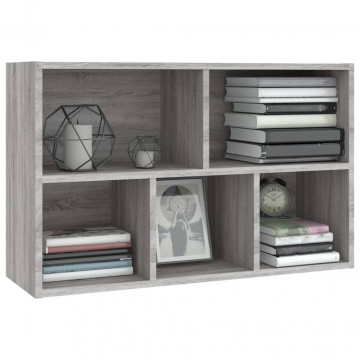 Bibliotecă/Servantă, gri sonoma, 50x25x80 cm, lemn prelucrat - Img 8
