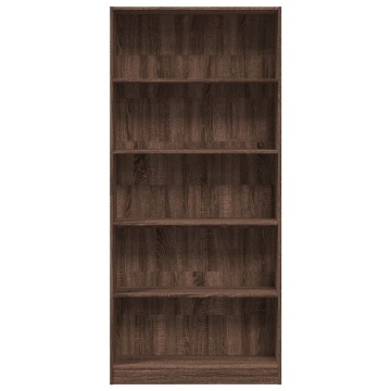 Bibliotecă, stejar maro, 80x24x176 cm, lemn prelucrat - Img 4