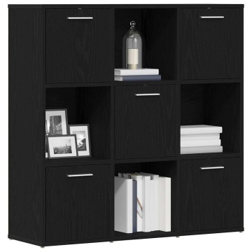 Bibliotecă, stejar negru, 90x28x90 cm, lemn prelucrat - Img 4