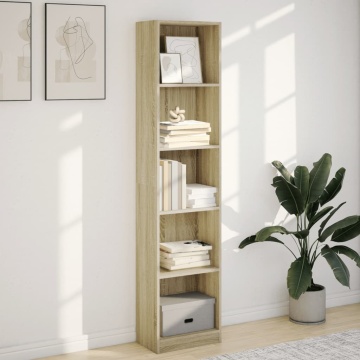 Bibliotecă, stejar sonoma, 40x24x176 cm, lemn prelucrat - Img 3