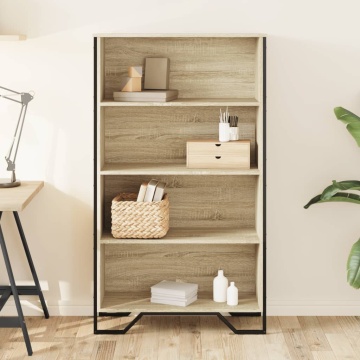 Bibliotecă, stejar sonoma, 80x31x137,5 cm, lemn prelucrat - Img 3