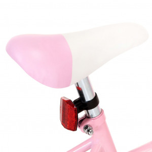 Bicicletă copii cu suport frontal, alb și roz, 14 inci - Img 7