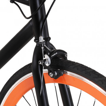 Bicicletă cu angrenaj fix, negru și portocaliu, 700c, 55 cm - Img 4