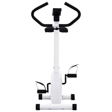 Bicicletă fitness cu curea de rezistență, alb - Img 4