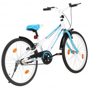 Bicicletă pentru copii, albastru și alb, 24 inci - Img 3