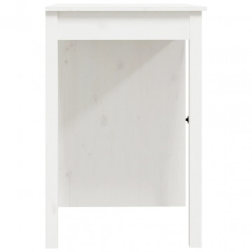 Birou, alb, 100x50x75 cm, lemn masiv de pin - Img 7