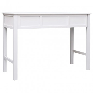 Birou, alb, 108x45x76 cm, lemn masiv de paulownia - Img 8