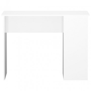 Birou, alb extralucios, 100x55x75 cm, lemn prelucrat - Img 4