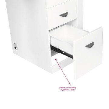 Birou cosmetic 310 cu absorbant caseta, alb, dreapta - Img 7