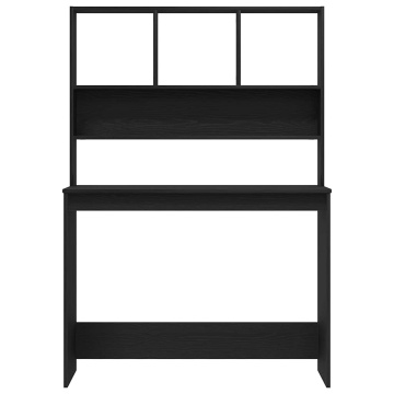 Birou cu rafturi, stejar negru, 102x45x148 cm, lemn prelucrat - Img 8