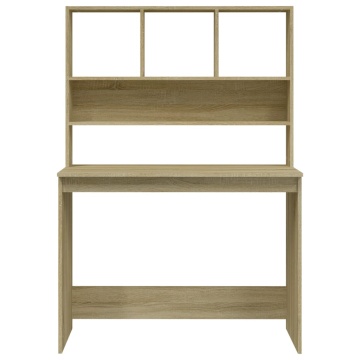 Birou cu rafturi, stejar sonoma, 102x45x148 cm, lemn compozit - Img 8