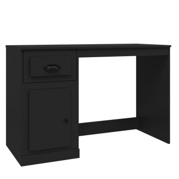 Birou cu sertar, negru, 115x50x75 cm, lemn prelucrat - Img 2