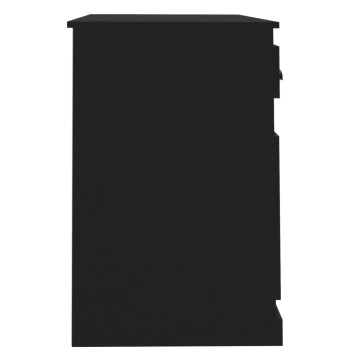 Birou cu sertar, negru, 115x50x75 cm, lemn prelucrat - Img 6
