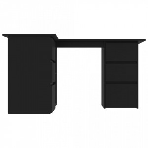 Birou de colț, negru, 145 x 100 x 76 cm, PAL - Img 8