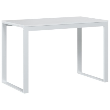 Birou de computer, alb, 110x60x73 cm, lemn prelucrat - Img 2