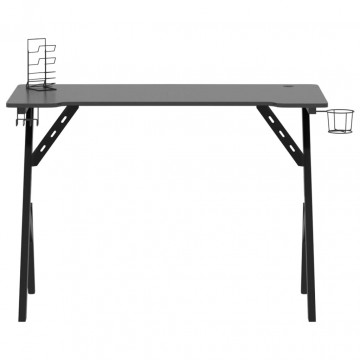 Birou de gaming cu picioare formă Y, negru, 110x60x75 cm - Img 3