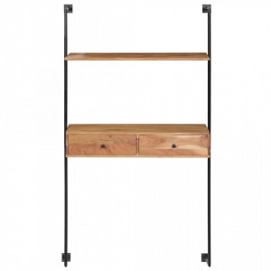 Birou de perete, 90 x 40 x 170 cm, lemn masiv de acacia - Img 2