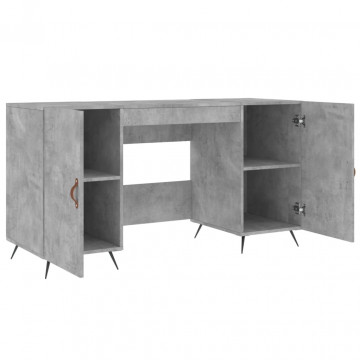 Birou, gri beton, 140x50x75 cm, lemn compozit - Img 8