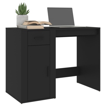 Birou, negru, 100x49x75 cm, lemn prelucrat - Img 4