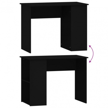 Birou, negru, 100x55x75 cm, lemn prelucrat - Img 5