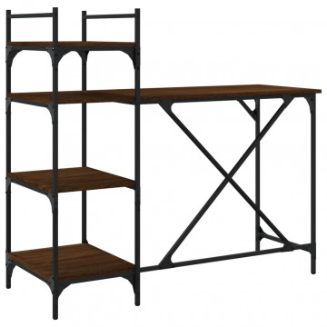 Birou pentru computer cu rafturi stejar maro 120x47x109 cm - Img 2