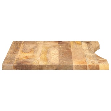 Blat birou cu decupaj curbat 80x50x2,5 cm lemn masiv mango brut - Img 4
