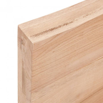 Blat birou maro deschis 100x40x6 cm, lemn masiv stejar tratat - Img 4