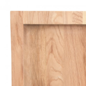 Blat birou maro deschis 100x40x6 cm, lemn masiv stejar tratat - Img 6